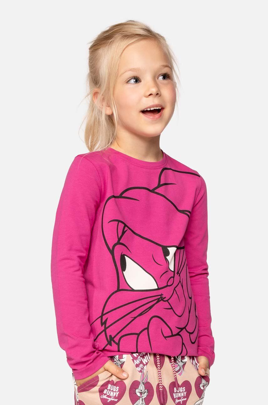 Dětské tričko s dlouhým rukávem Coccodrillo x Disney růžová barva - růžová - 95 % Bavlna