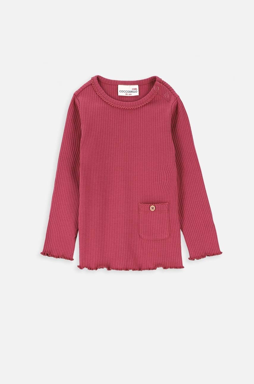 Дитячий лонгслів Coccodrillo колір рожевий Дитячий лонгслів Coccodrillo колір рожевий