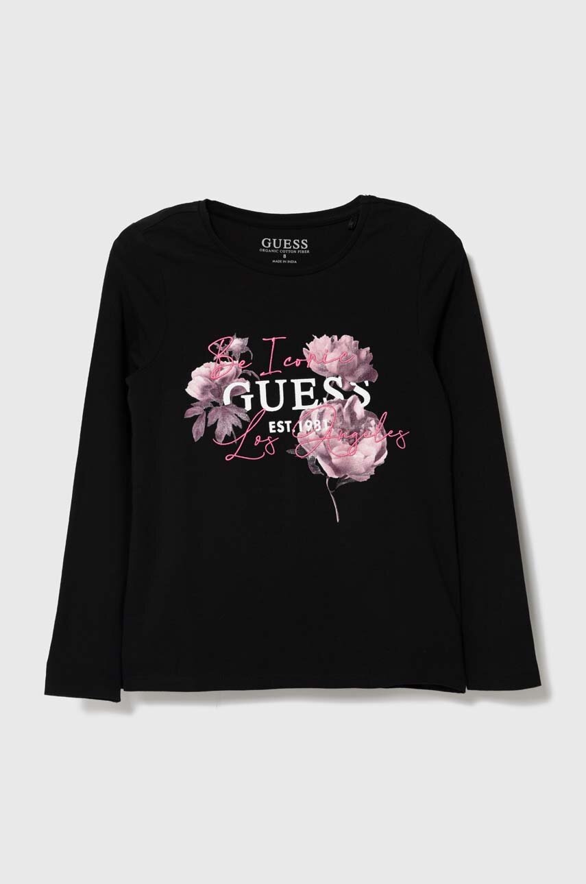 

Детский лонгслив Guess цвет чёрный