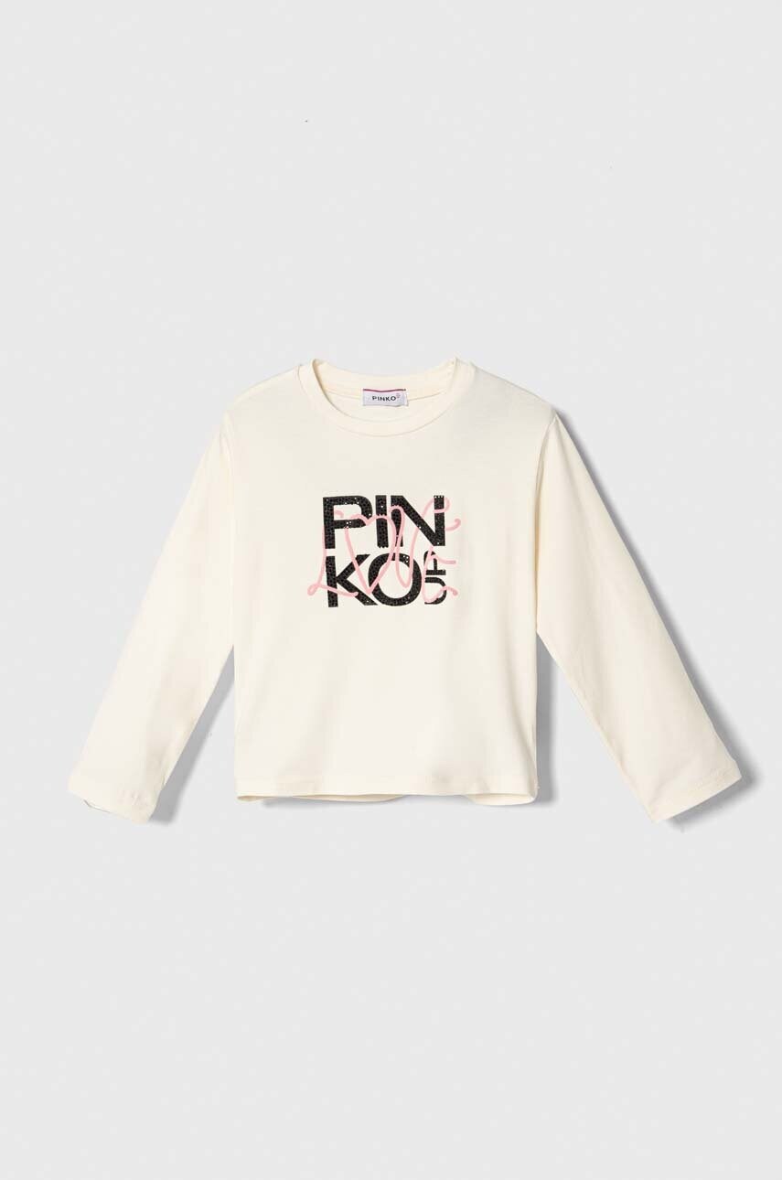 

Дитячий лонгслів Pinko Up колір бежевий