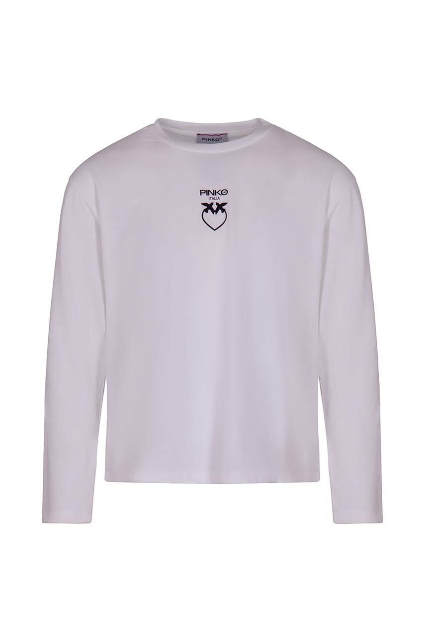 E-shop Dětská bavlněná košile s dlouhým rukávem Pinko Up bílá barva