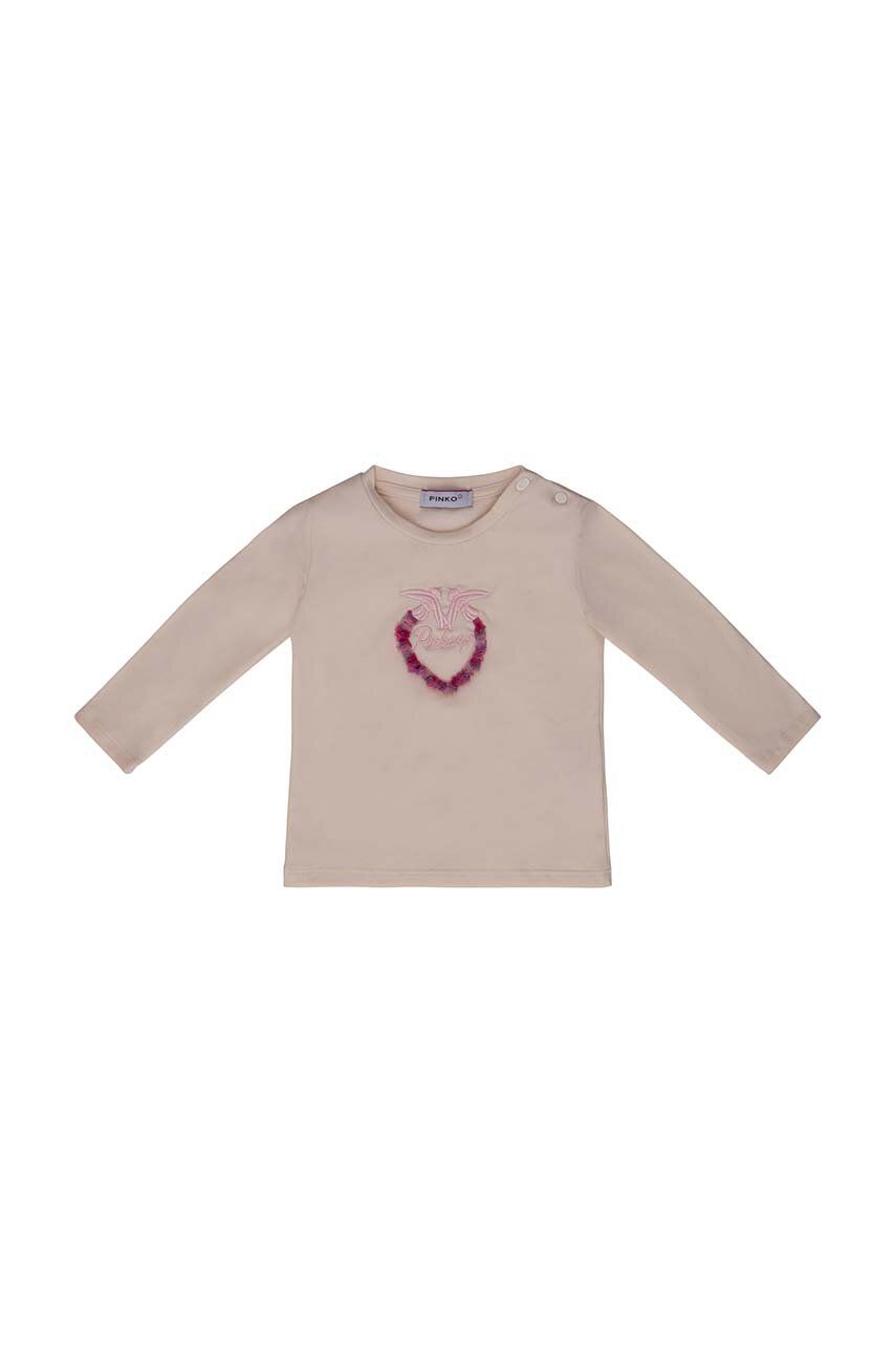 Levně Kojenecké tričko s dlouhým rukávem Pinko Up béžová barva