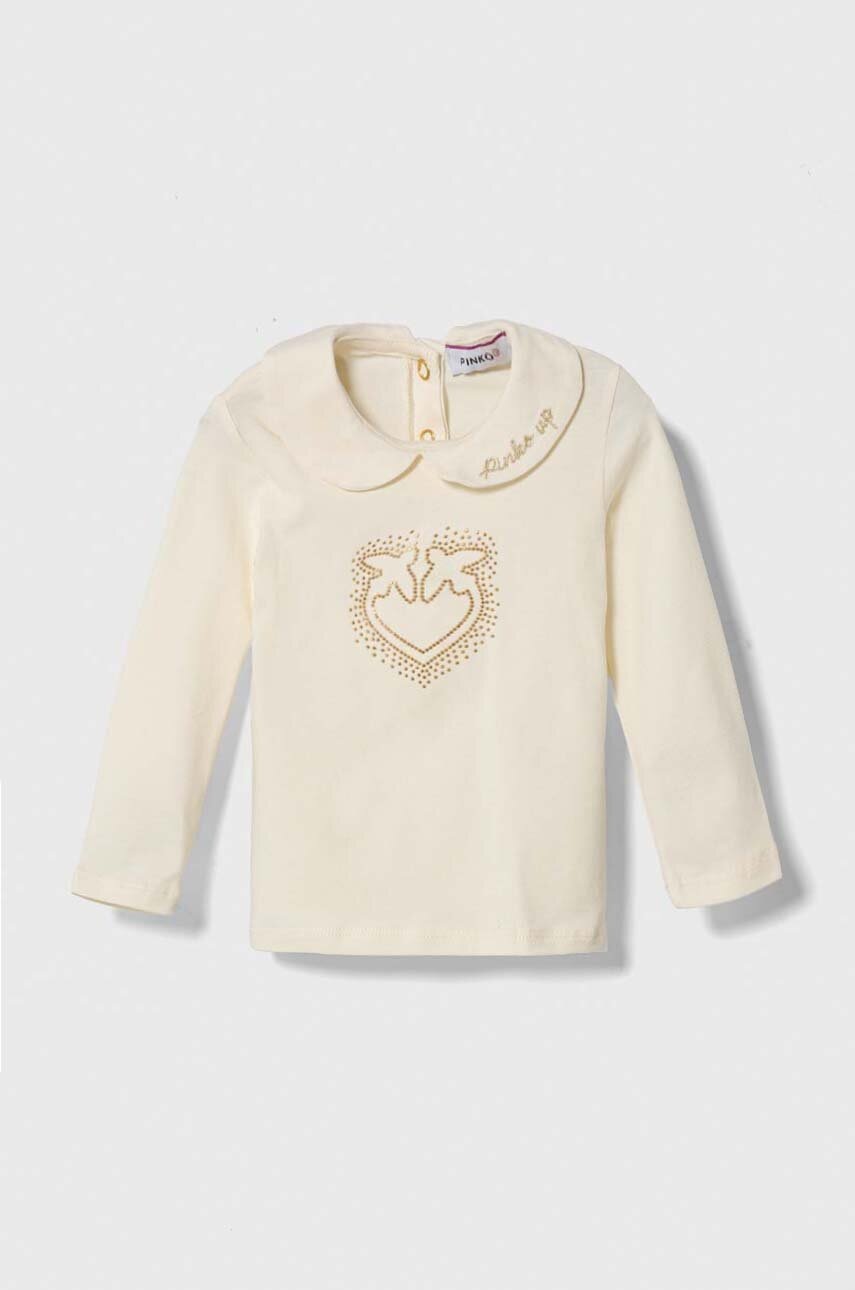Лонгслив для младенцев Pinko Up цвет бежевый с воротником Лонгслив для младенцев Pinko Up цвет бежевый с воротником