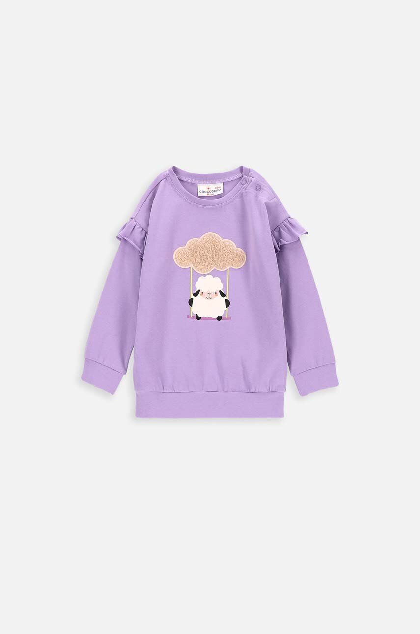 E-shop Kojenecké tričko s dlouhým rukávem Coccodrillo fialová barva