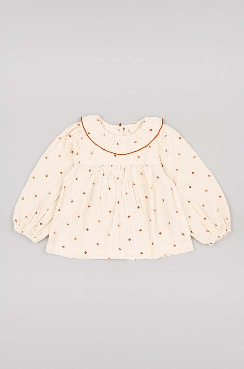 zippy bluza de bumbac pentru copii culoarea bej, modelator