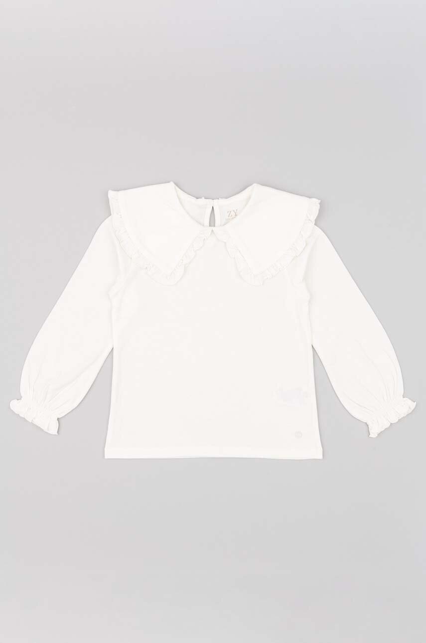 Дитячий лонгслів zippy колір білий Дитячий лонгслів zippy колір білий