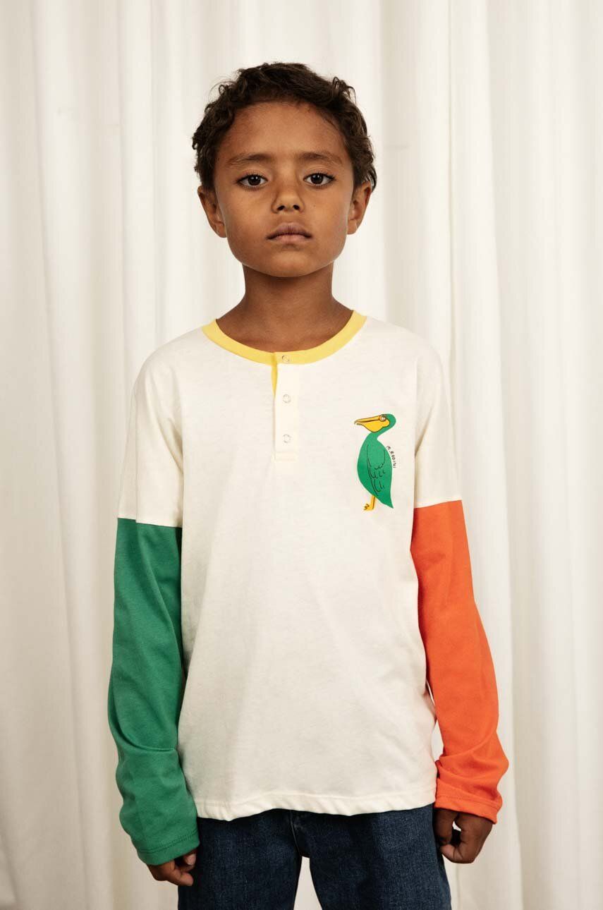 E-shop Dětská bavlněná košile s dlouhým rukávem Mini Rodini bílá barva, s potiskem