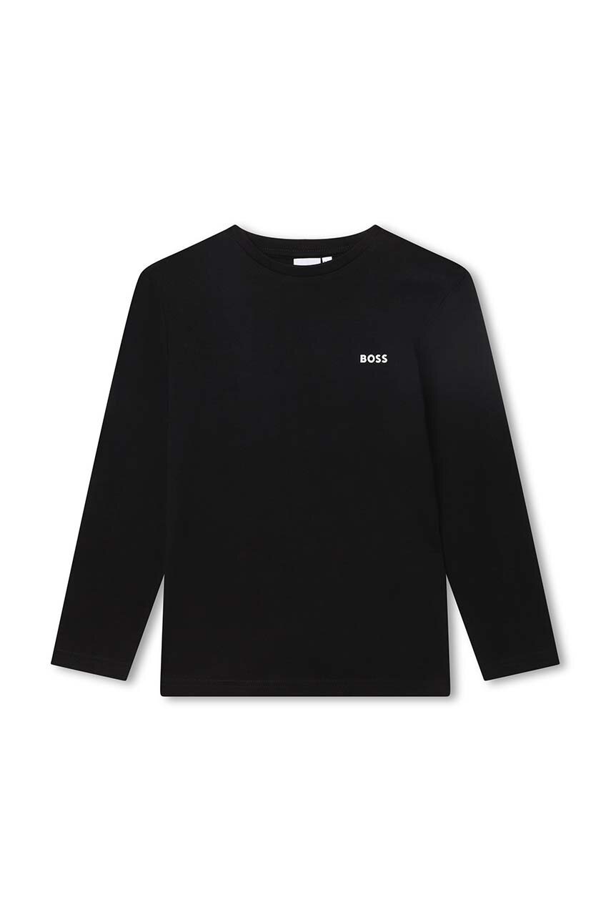 Детский лонгслив BOSS цвет чёрный с аппликацией в Киеве Детский лонгслив BOSS цвет чёрный с аппликацией в Киеве