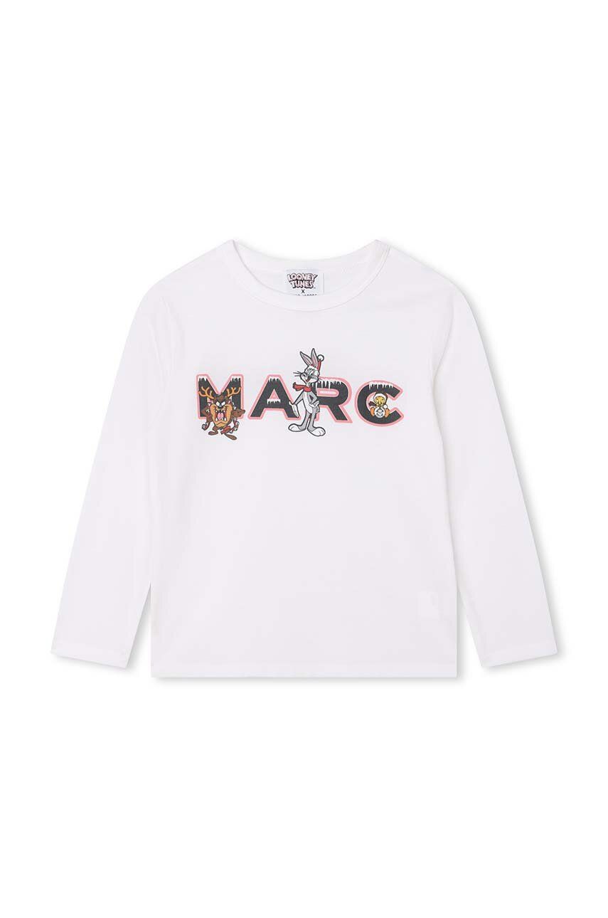 Levně Dětská bavlněná košile s dlouhým rukávem Marc Jacobs bílá barva, s potiskem