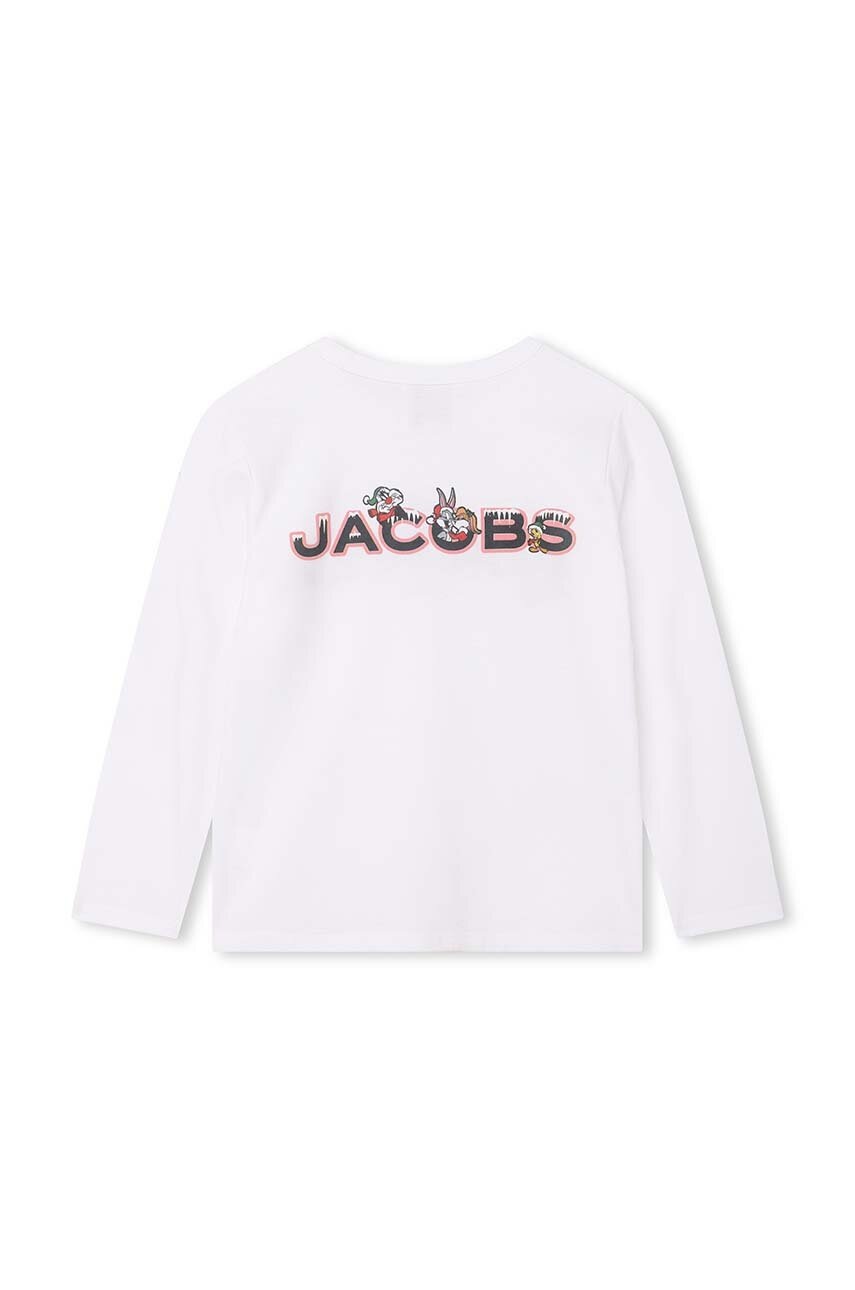 Хлопковый детский лонгслив Marc Jacobs цвет белый с принтом