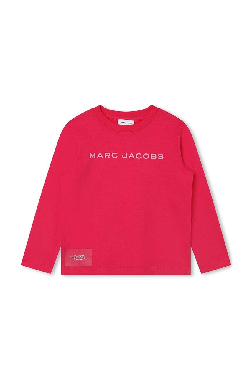 

Хлопковый детский лонгслив Marc Jacobs цвет красный с принтом