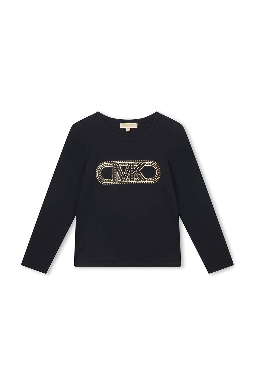 Michael Kors longsleeve copii culoarea albastru marin, cu imprimeu