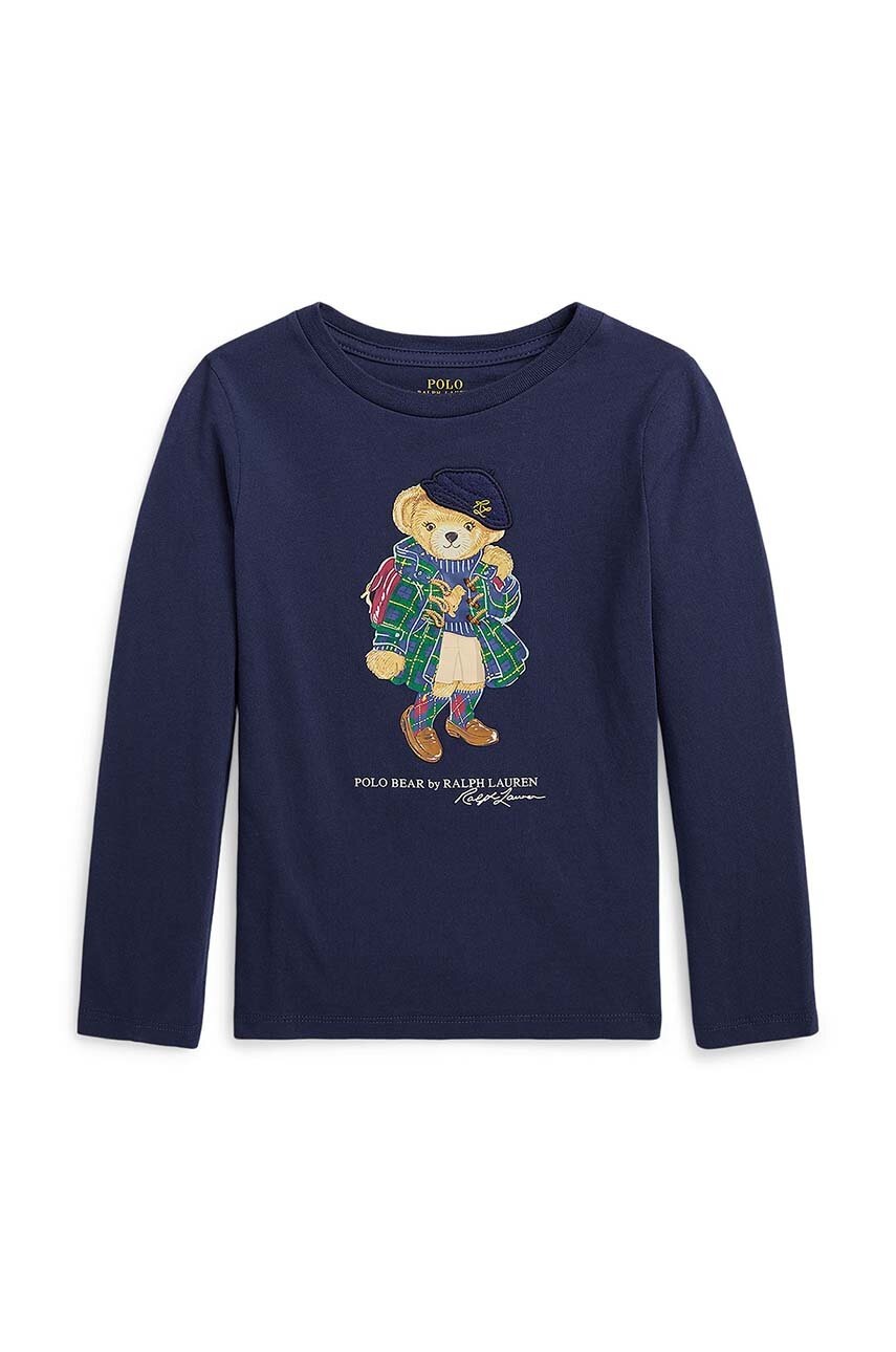 

Дитячий лонгслів Polo Ralph Lauren колір синій