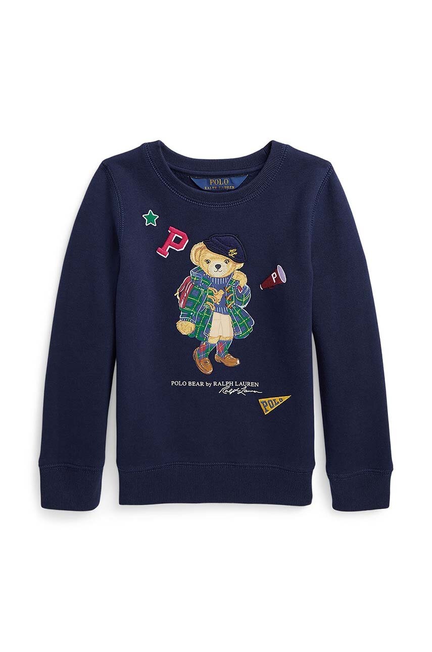 Детский лонгслив Polo Ralph Lauren цвет синий с принтом