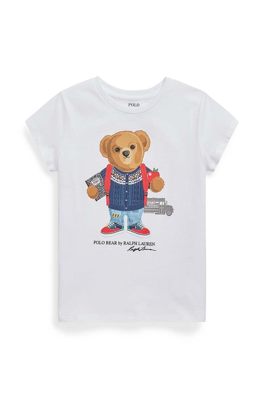 

Дитяча бавовняна футболка Polo Ralph Lauren колір білий