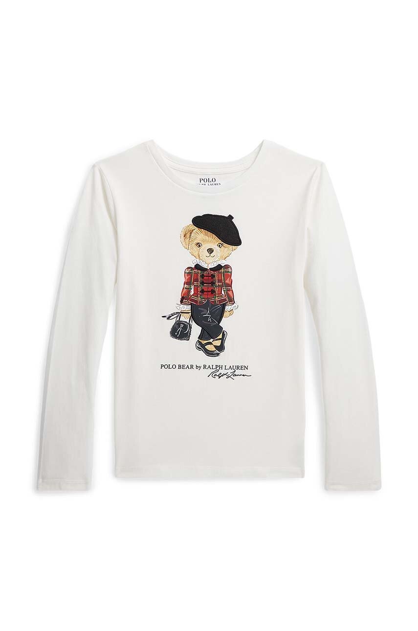 

Хлопковый детский лонгслив Polo Ralph Lauren цвет белый