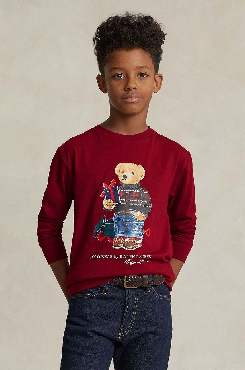 

Детская кофта Polo Ralph Lauren цвет красный с принтом