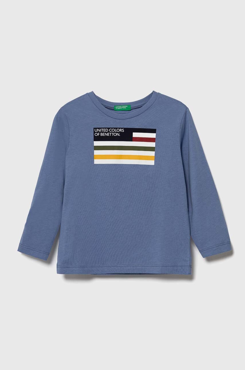 

Хлопковый детский лонгслив United Colors of Benetton с принтом
