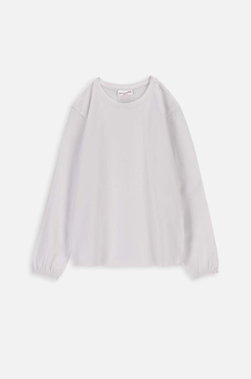 Dětské tričko s dlouhým rukávem Coccodrillo bílá barva - bílá - 95 % Bavlna