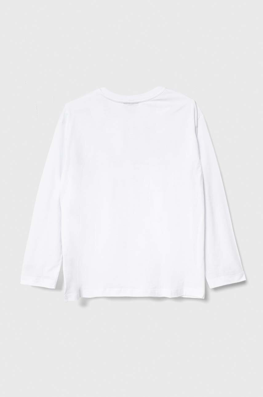 Хлопковый детский лонгслив United Colors of Benetton x Disney цвет белый с принтом