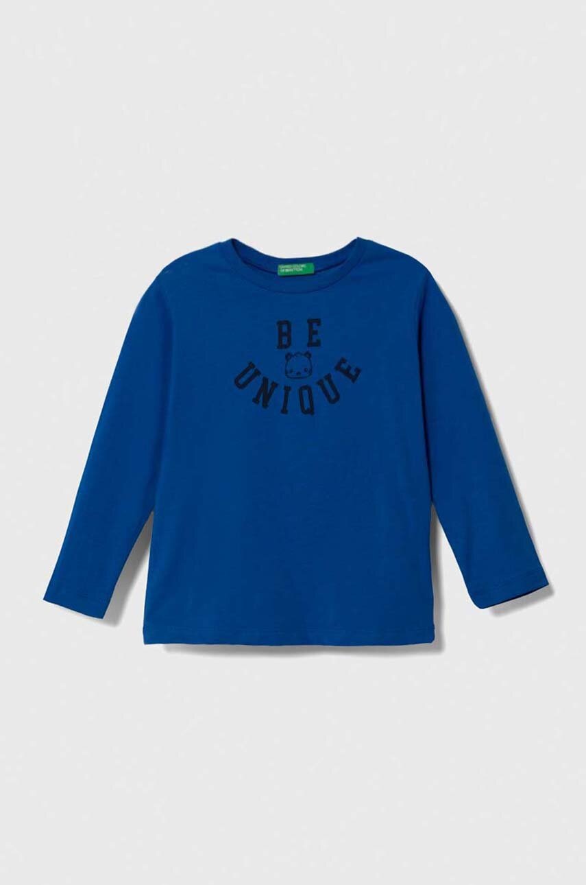 

Хлопковый детский лонгслив United Colors of Benetton с принтом