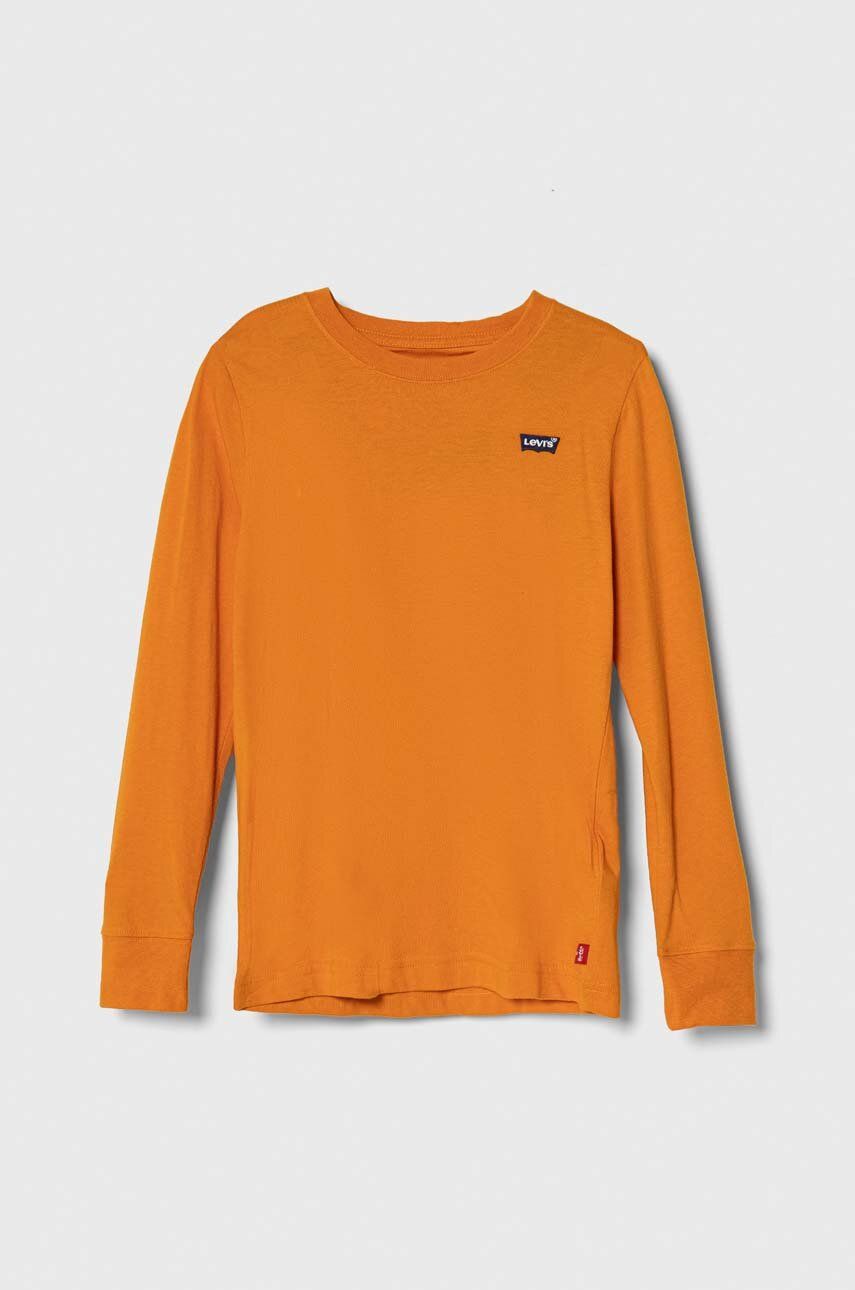 Dětské tričko s dlouhým rukávem Levi′s oranžová barva - oranžová - 60 % Bavlna