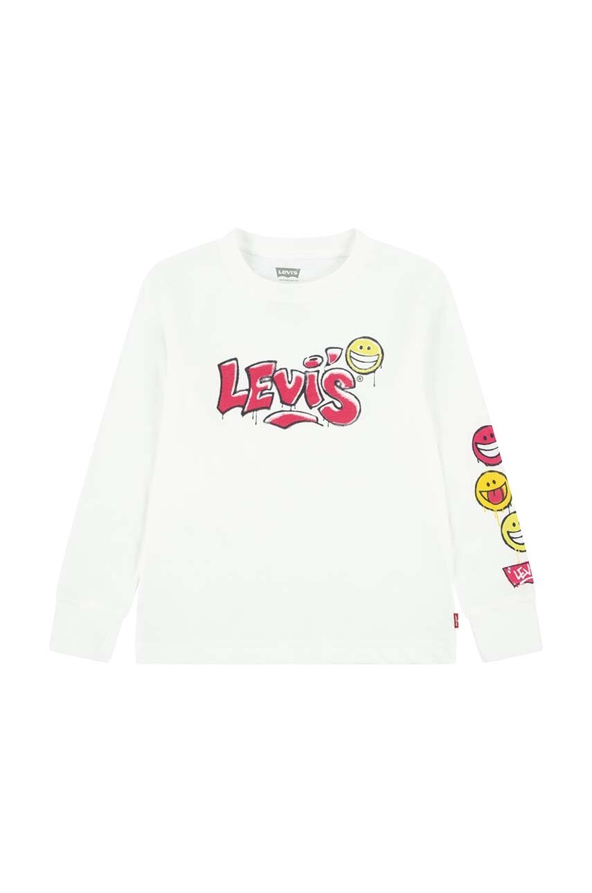 

Детска блуза с дълги ръкави Levi's в бяло с принт, Бял