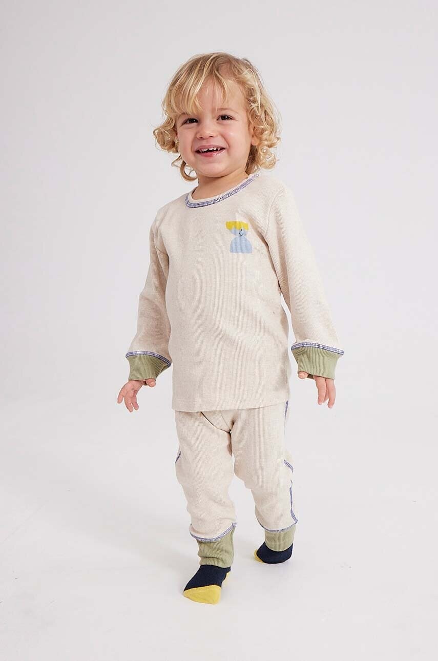 Bobo Choses Longsleeve Bebelusi Culoarea Bej, Cu Imprimeu