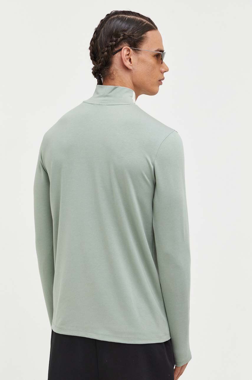 HUGO Longsleeve Barbati, Culoarea Verde, Cu Imprimeu