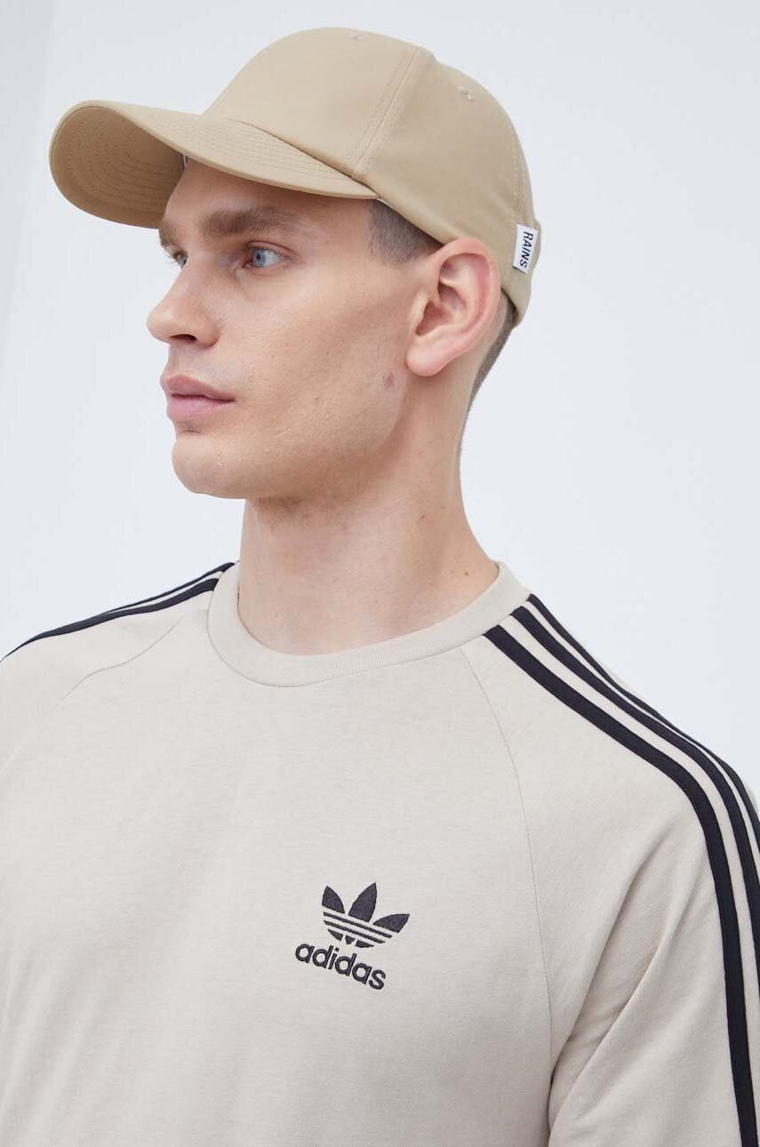 

Хлопковый лонгслив adidas Originals цвет бежевый с аппликацией