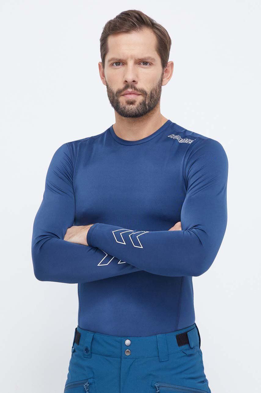 Tréninkové tričko s dlouhým rukávem Hummel Topaz tmavomodrá barva, s potiskem - námořnická modř - 85