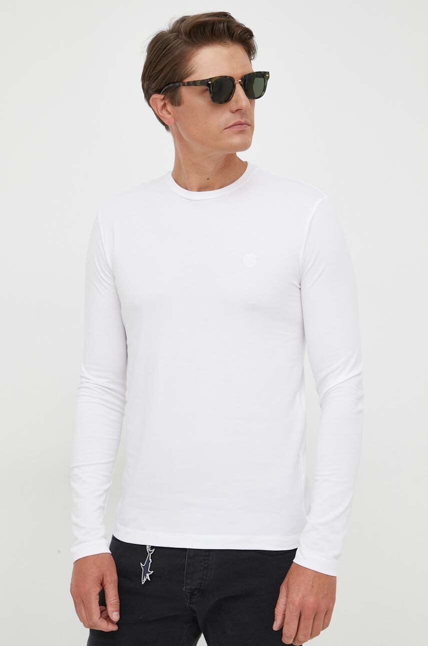 Trussardi longsleeve barbati, culoarea bej, neted