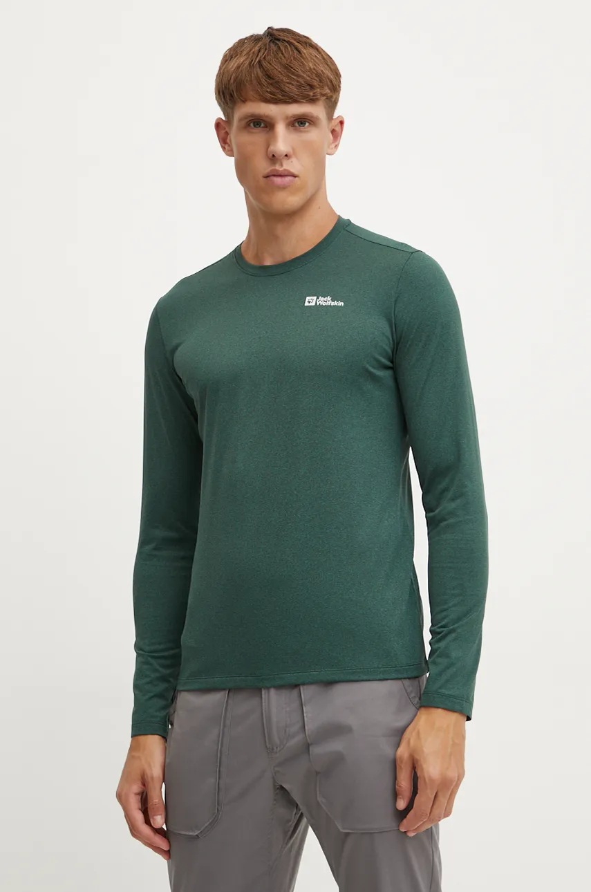 

Спортна блуза с дълги ръкави Jack Wolfskin Sky Thermal в зелено с меланжов десен 1808682, Зелен