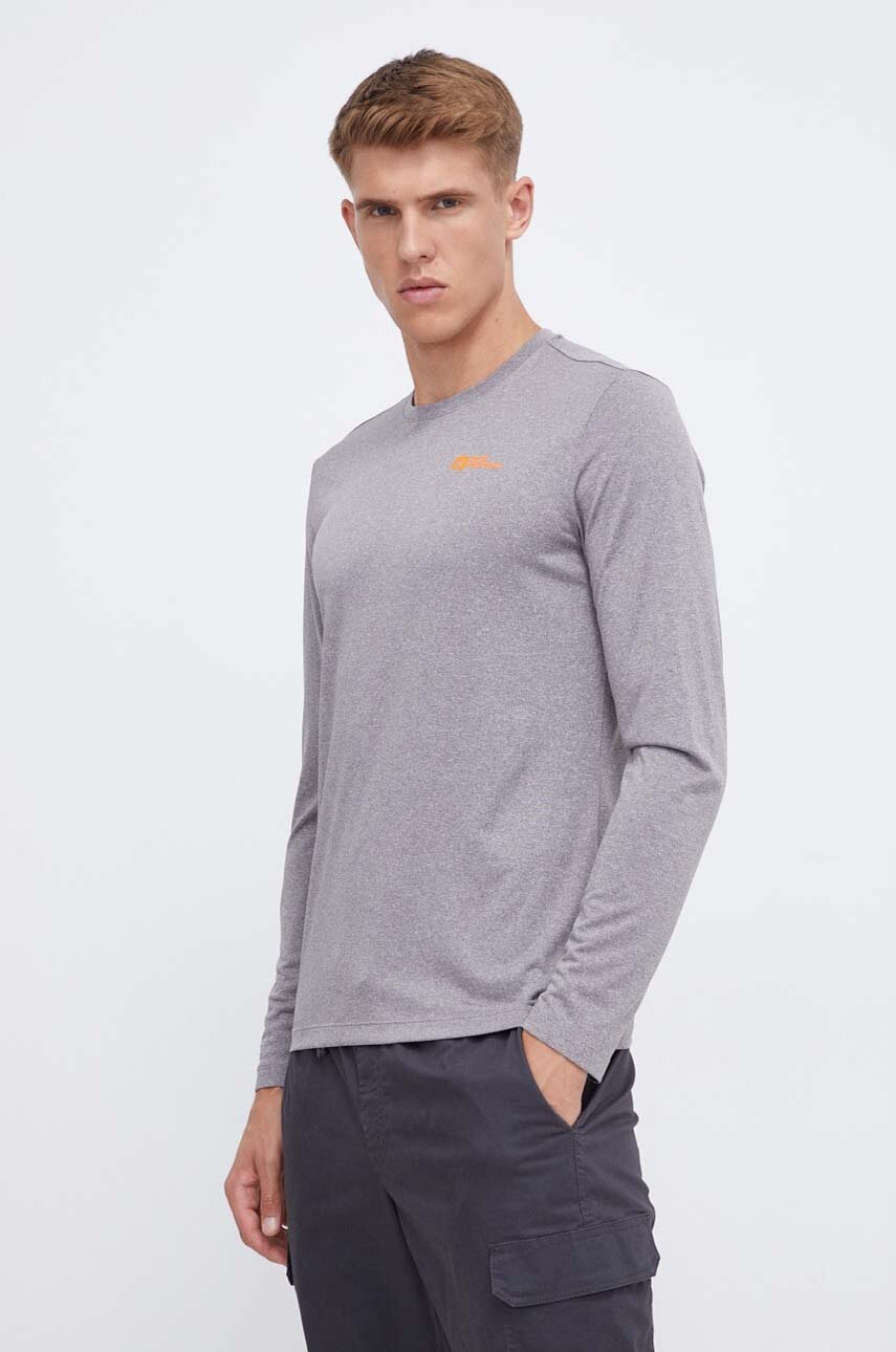 Jack Wolfskin longsleeve sport Sky Thermal culoarea gri, melanj