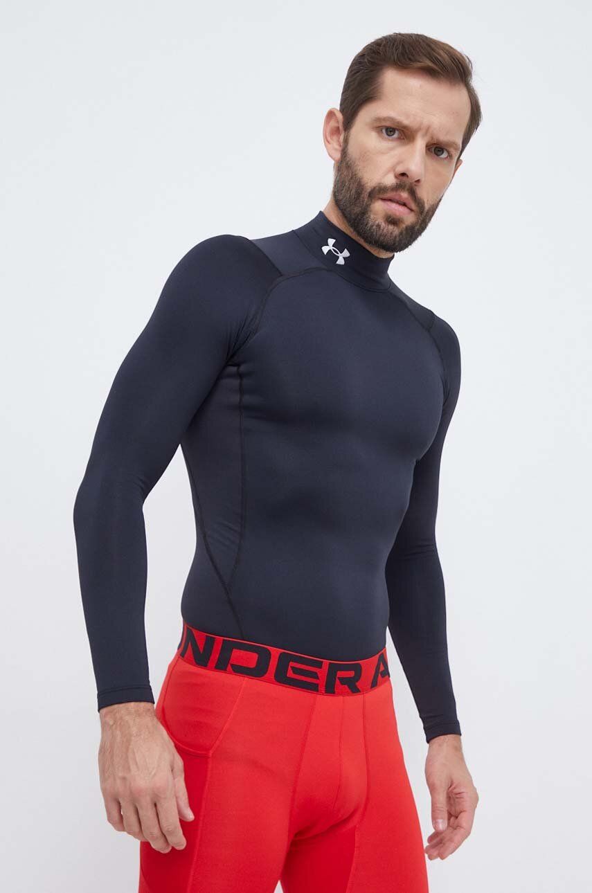 Tréninkové tričko s dlouhým rukávem Under Armour ColdGear Compression černá barva - černá - Materiál