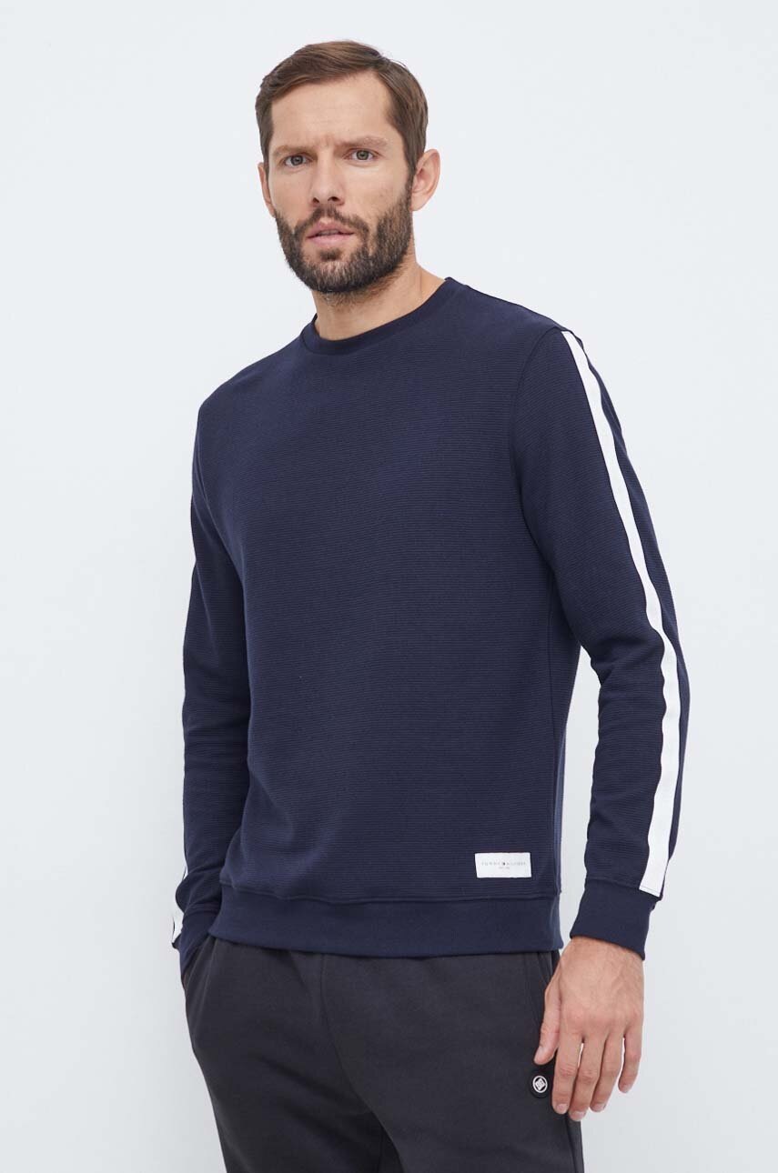 

Бавовняна кофта лаунж Tommy Hilfiger колір синій однотонна