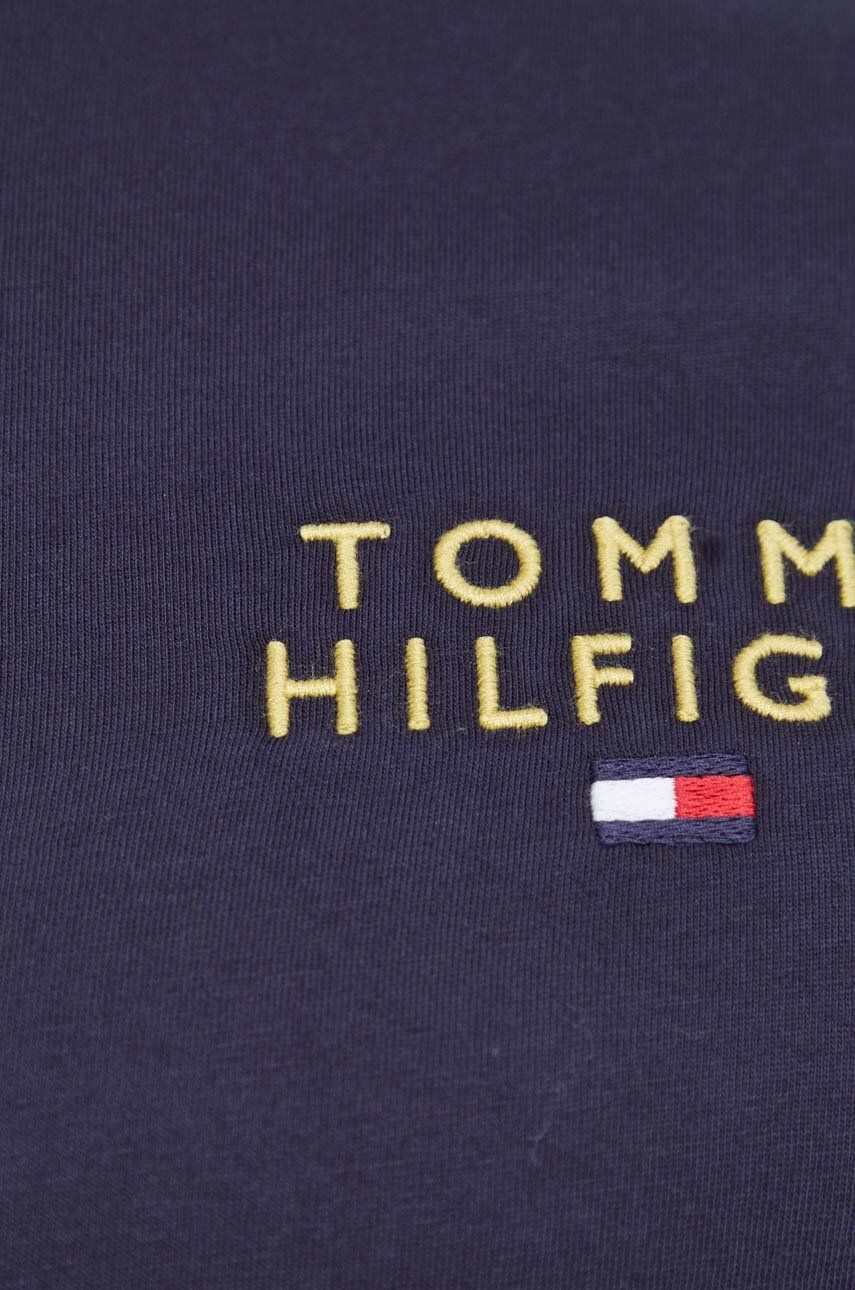 Homewear Pamučna Majica Dugih Rukava Tommy Hilfiger Boja: Tamno Plava, Melanž