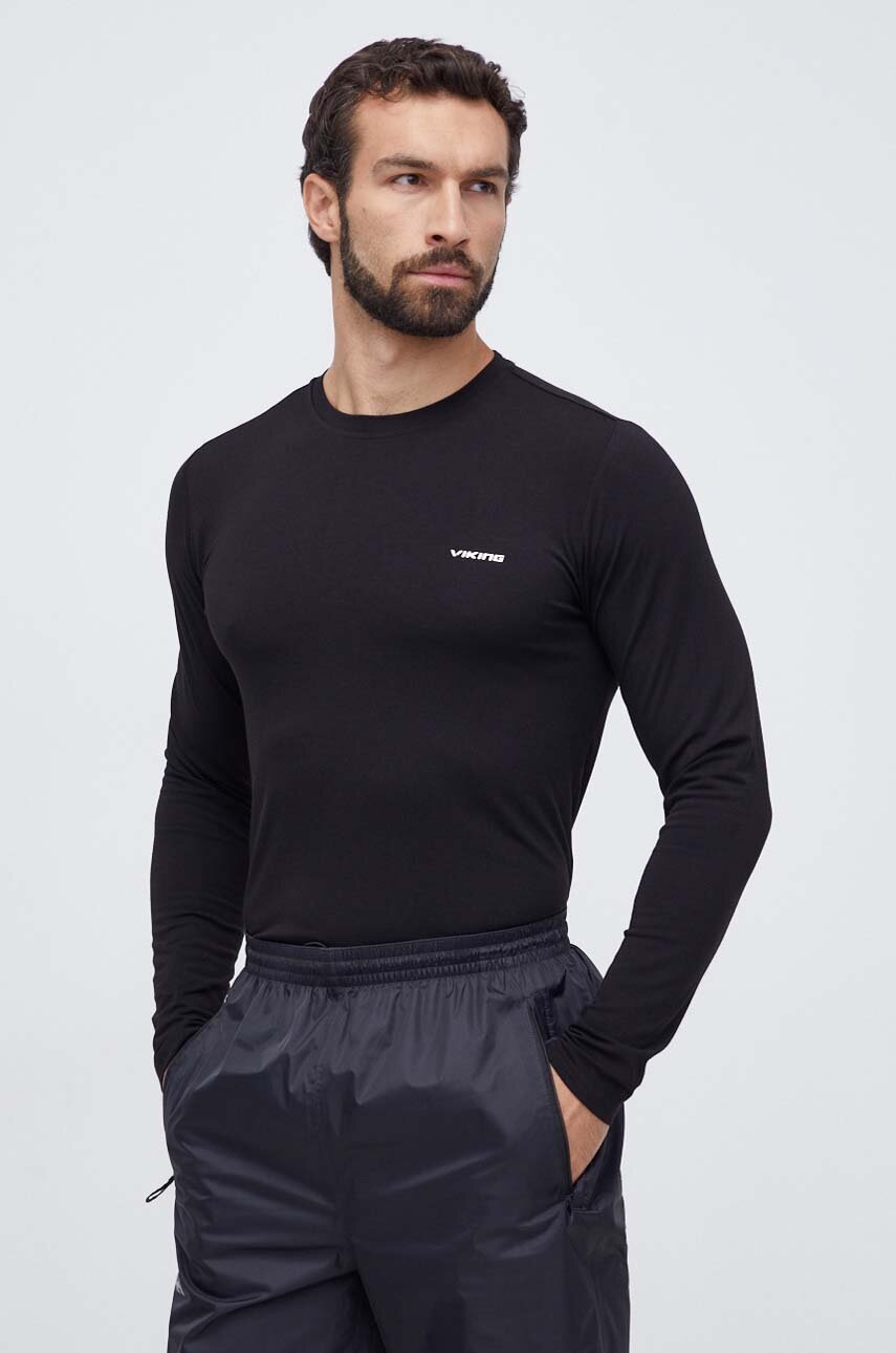 Viking longsleeve sport Escalante culoarea negru, cu imprimeu