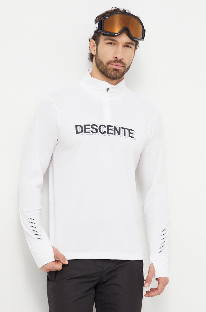 Funkční triko s dlouhým rukávem Descente Archer bílá barva - bílá - 50 % Elastomultiester