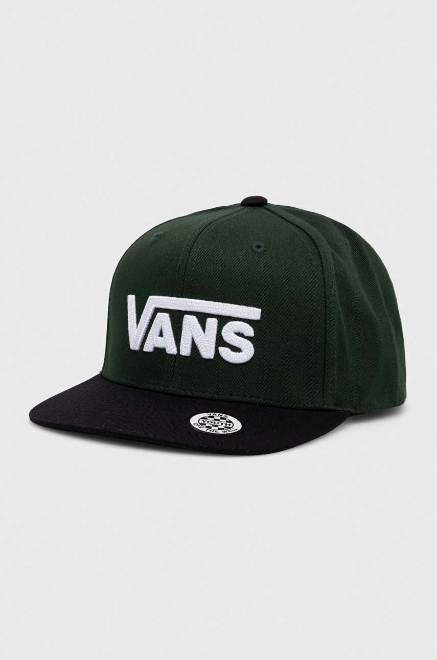 Vans șapcă din bumbac pentru copii BY DROP V II SNAPBACK BOYS culoarea verde, cu imprimeu