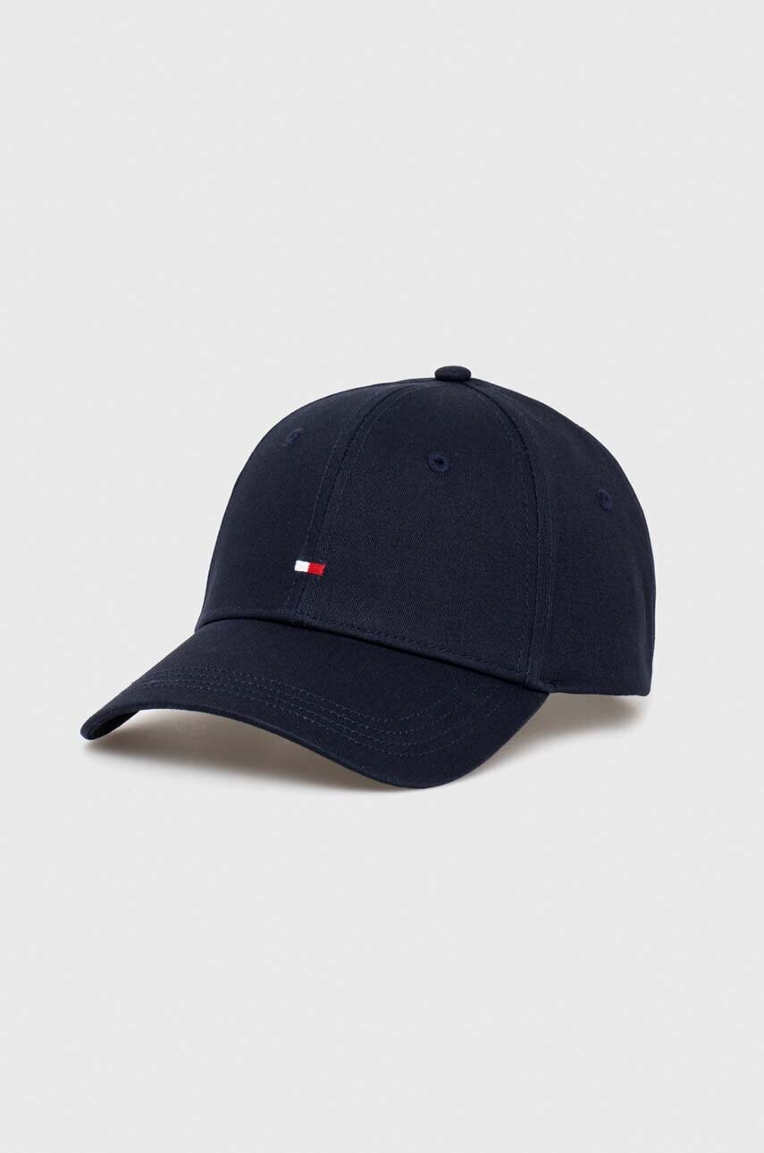 

Памучна шапка с козирка Tommy Hilfiger в тъмносиньо с изчистен дизайн, Тъмносин