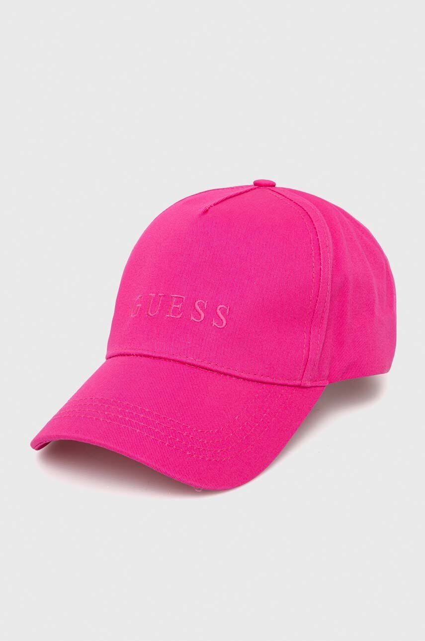 

Кепка Guess цвет розовый с аппликацией