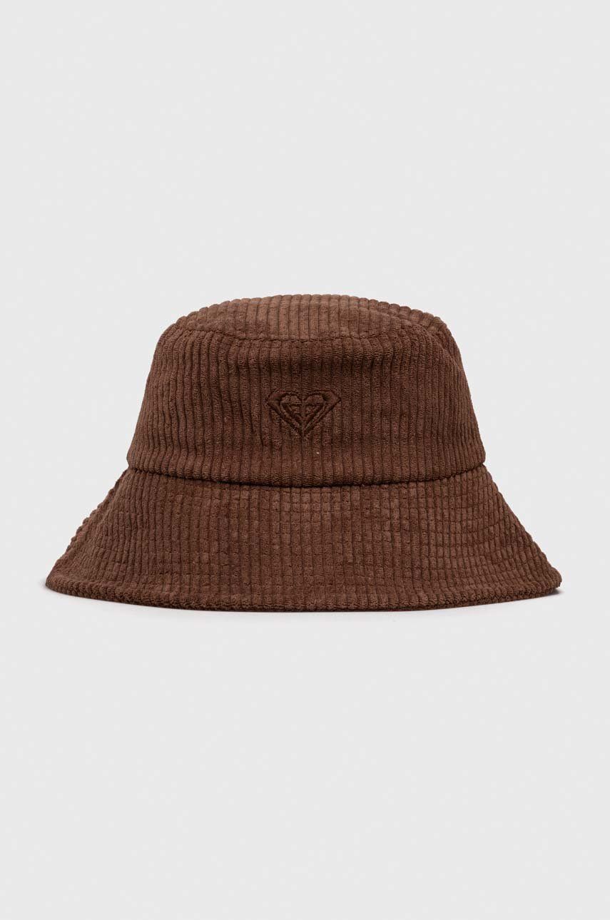 Manšestrový klobouok Roxy hnědá barva - hnědá -  100 % Polyester