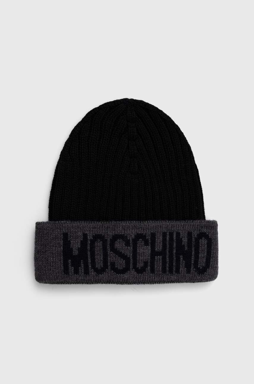 

Вовняна шапка Moschino колір чорний вовна