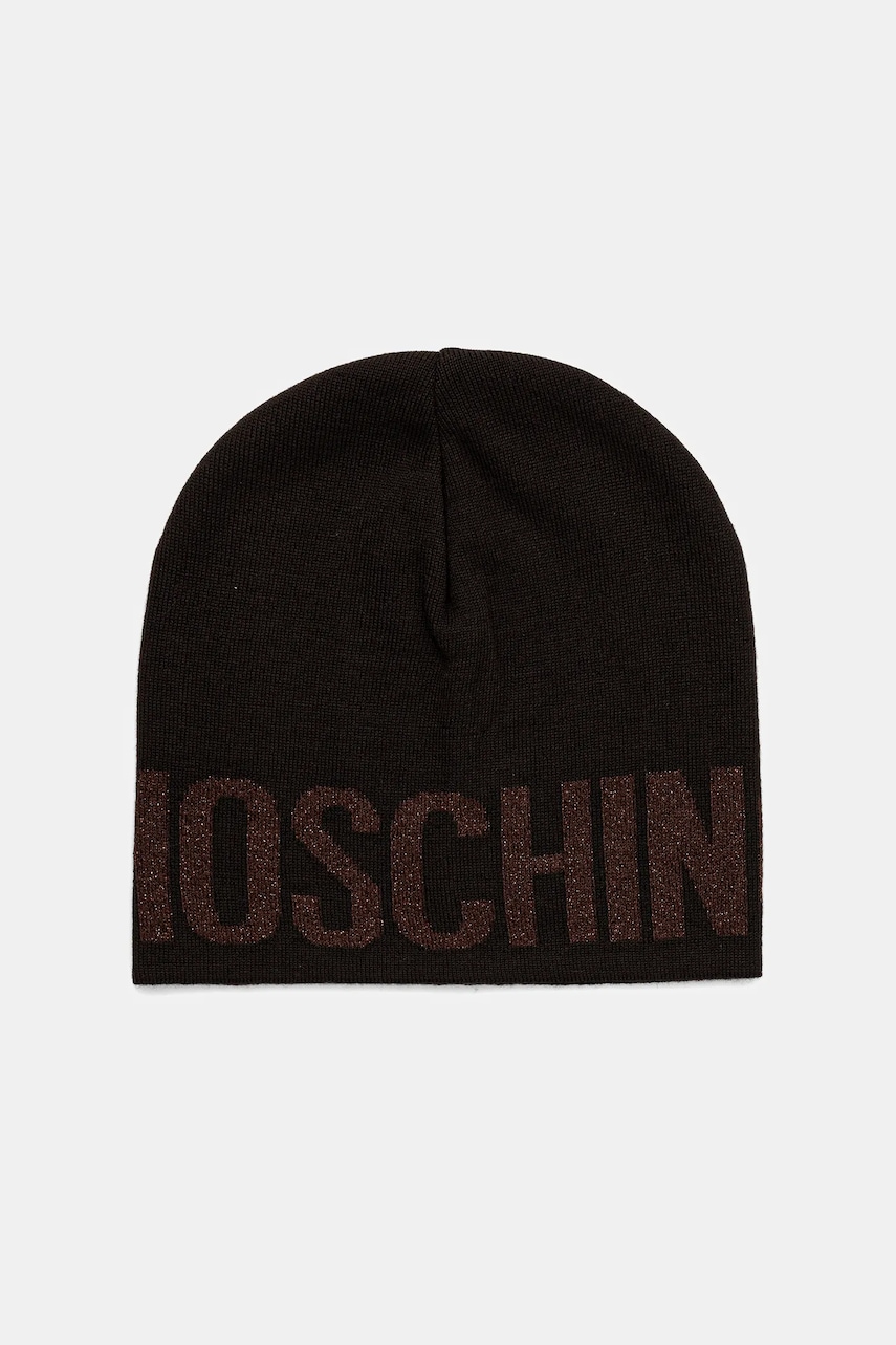 Moschino căciulă de lână culoarea negru, din țesătură unia, M2997 65165