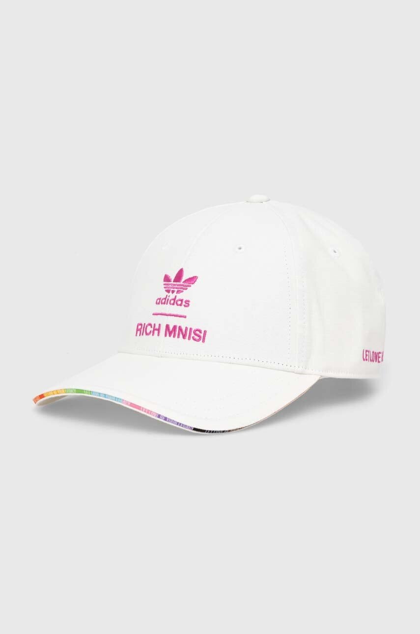 Levně Kšiltovka adidas Originals PRIDE bílá barva, s aplikací