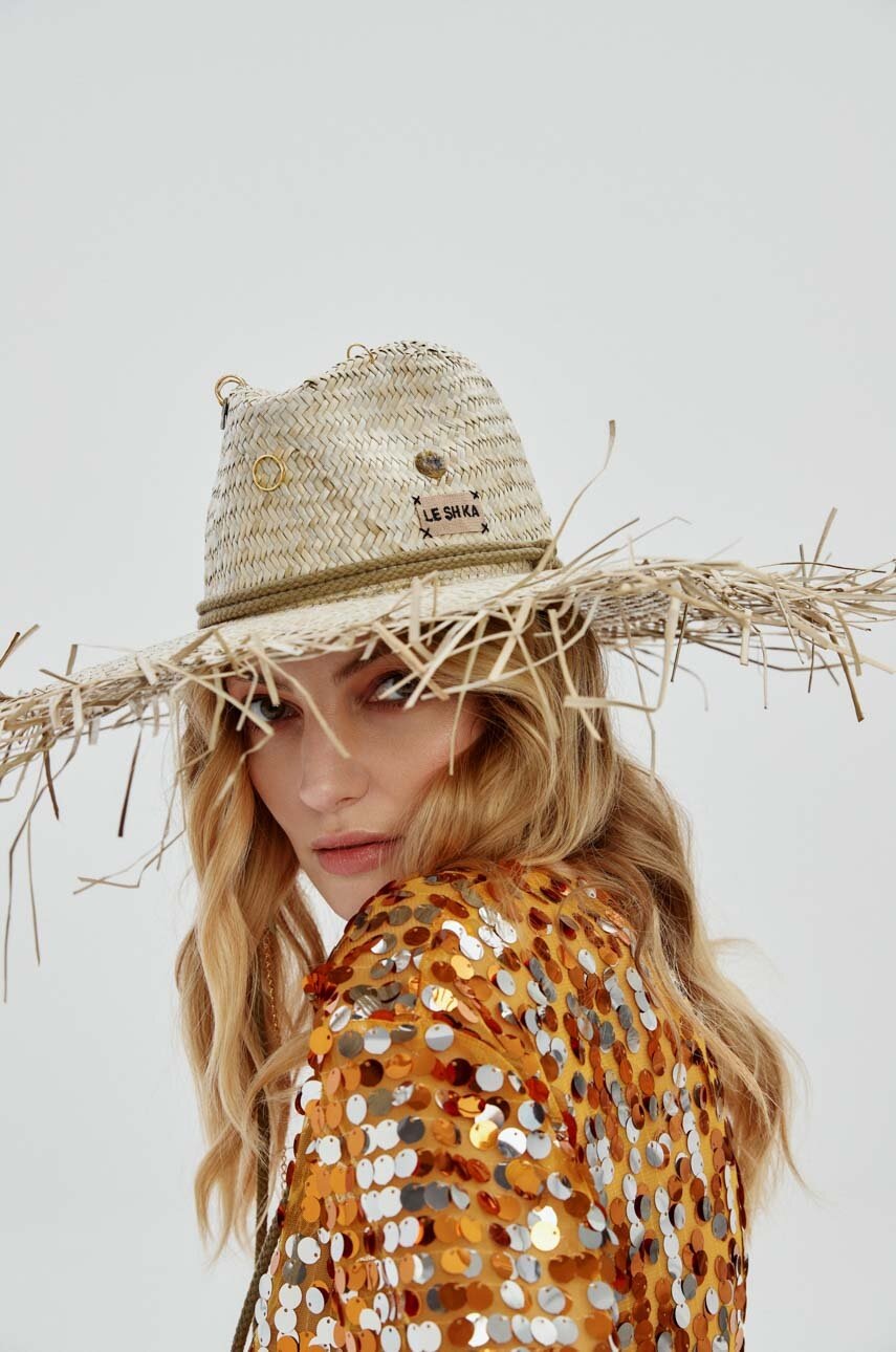

Шляпа LE SH KA headwear Big Brim Straw Fedora цвет зелёный