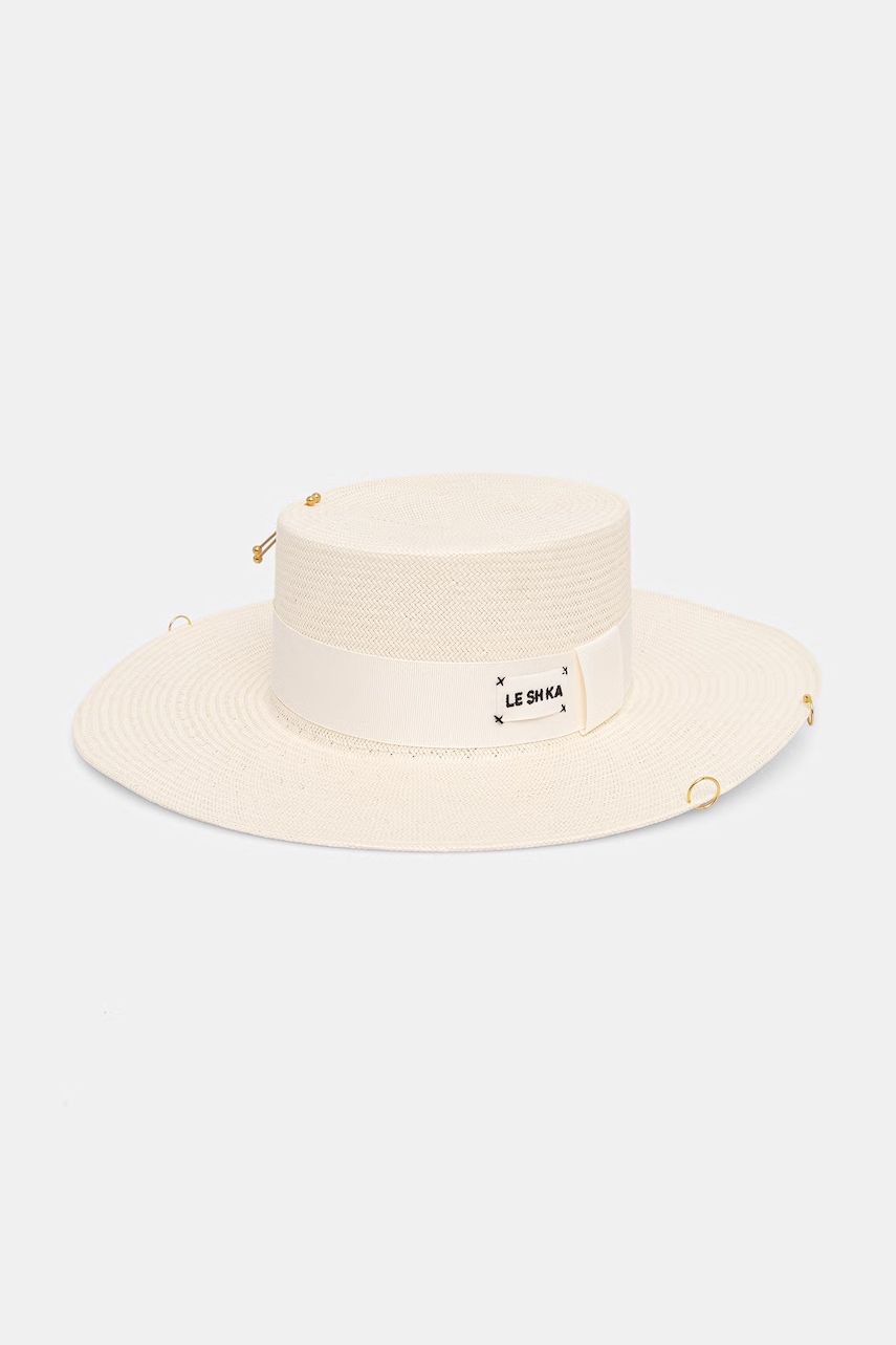 LE SH KA headwear  LE SH KA pălărie pentru femei împletită White Canotier