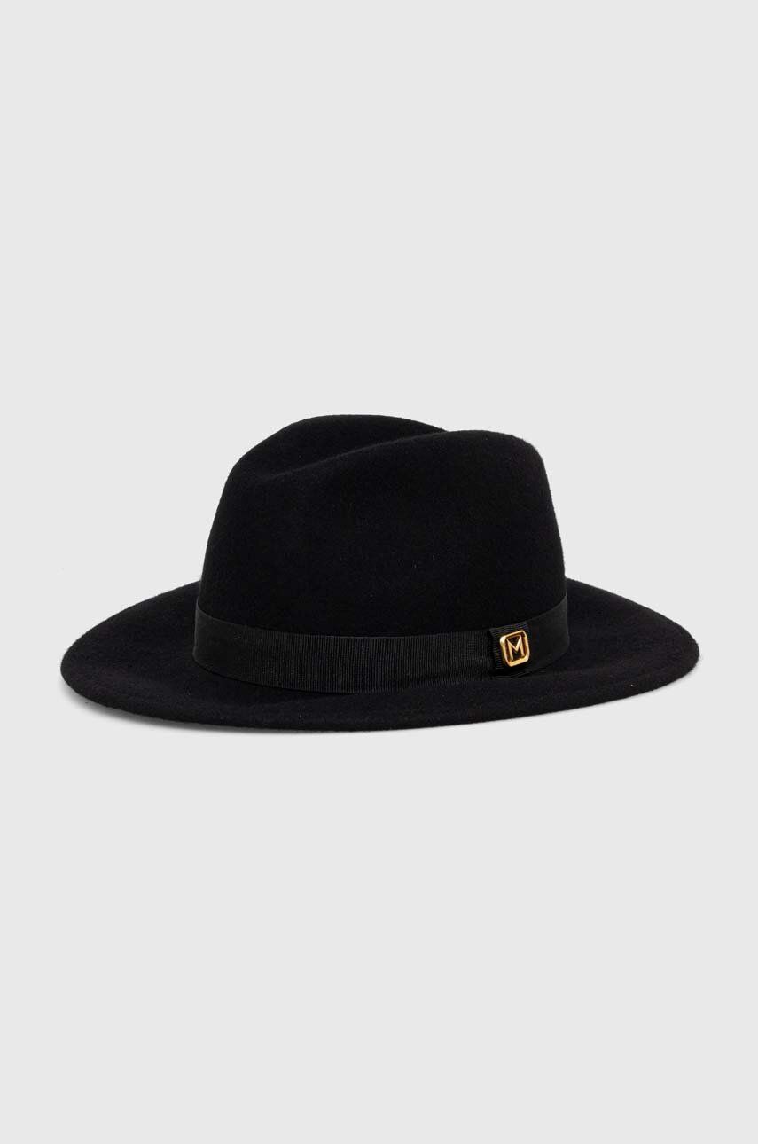 Vlněný klobouk Marella černá barva, vlněný - černá - 100 % Vlna
