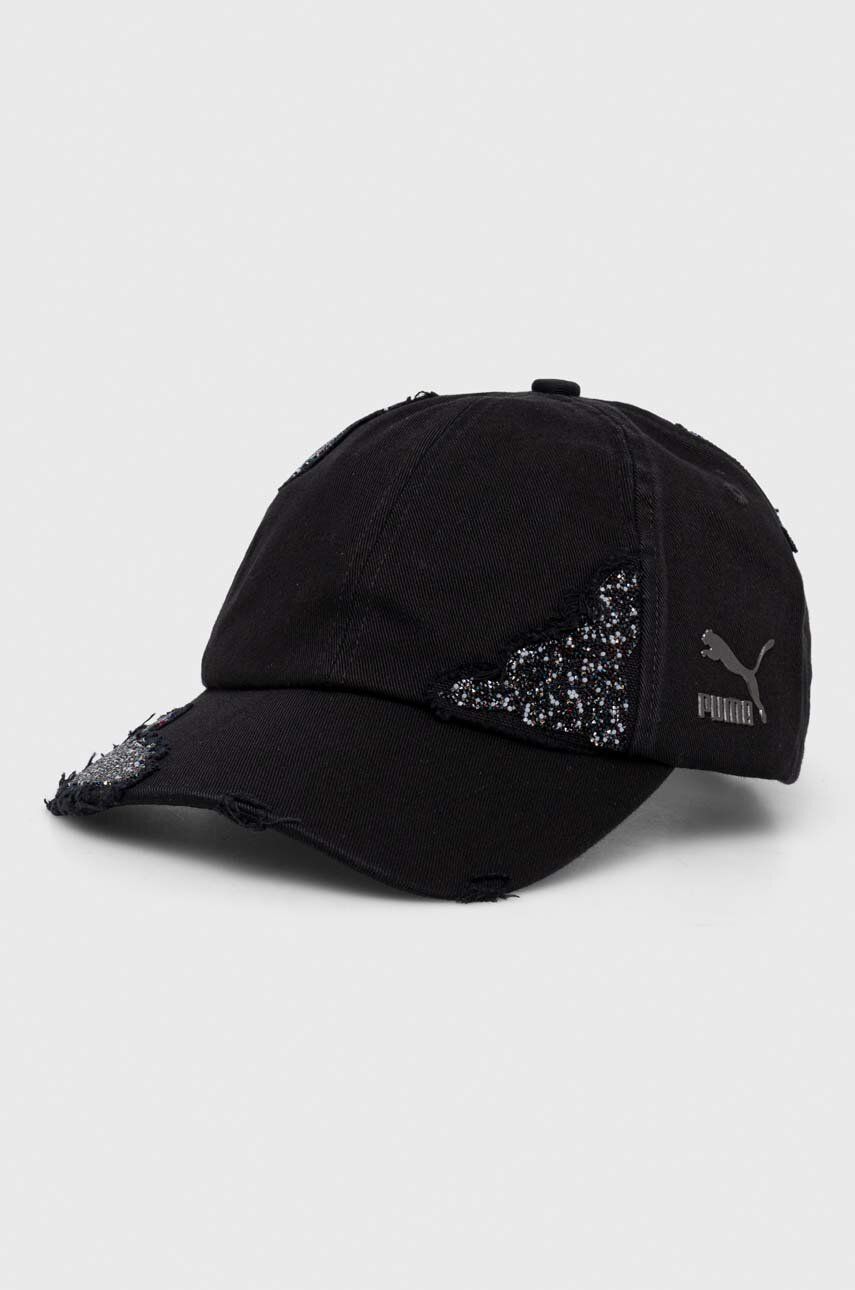 Puma șapcă de baseball din bumbac PUMA X SWAROVSKI culoarea negru, cu imprimeu